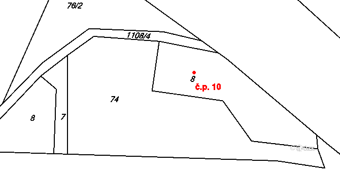 Rudoltice 10, Sobotín na parcele st. 8 v KÚ Rudoltice u Sobotína, Katastrální mapa
