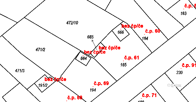Čachovice 96534435 na parcele st. 665 v KÚ Čachovice, Katastrální mapa
