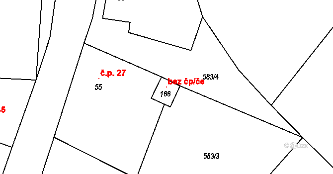 Sázava 100440436 na parcele st. 166 v KÚ Bělokozly, Katastrální mapa