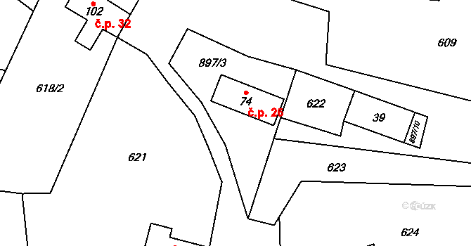 Štěpánovice 26, Rovensko pod Troskami na parcele st. 74 v KÚ Štěpánovice u Rovenska pod Troskami, Katastrální mapa