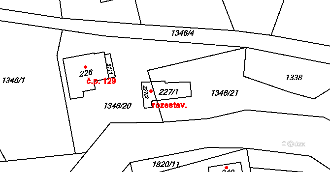 Mikulůvka 151 na parcele st. 227/1 v KÚ Mikulůvka, Katastrální mapa