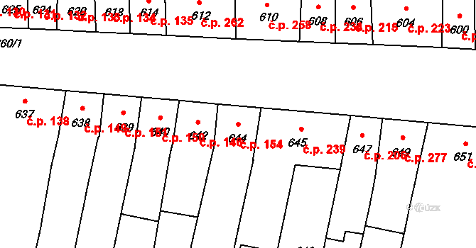 Opatovice 154 na parcele st. 644 v KÚ Opatovice u Rajhradu, Katastrální mapa