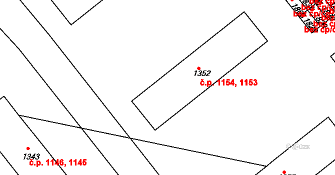 Ústí nad Orlicí 1153,1154 na parcele st. 1352 v KÚ Ústí nad Orlicí, Katastrální mapa
