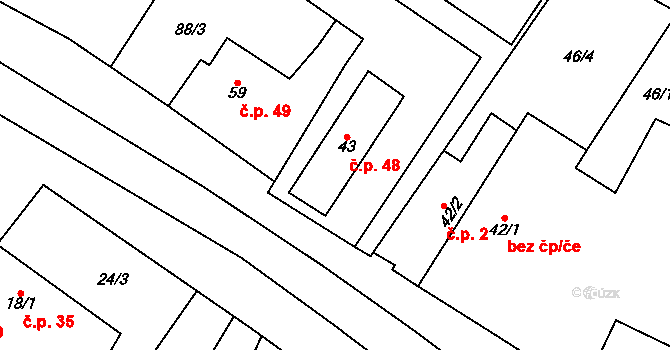Líny 48, Bukovno na parcele st. 43 v KÚ Líny, Katastrální mapa