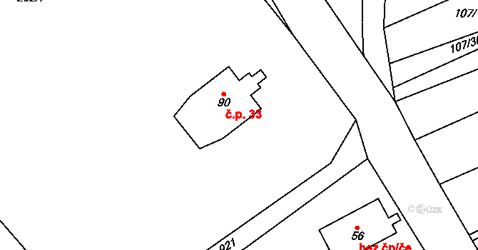 Kundratice 33, Rozsochy na parcele st. 90 v KÚ Kundratice u Rozsoch, Katastrální mapa