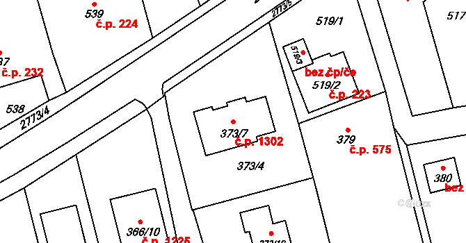 Kylešovice 1302, Opava na parcele st. 373/7 v KÚ Kylešovice, Katastrální mapa