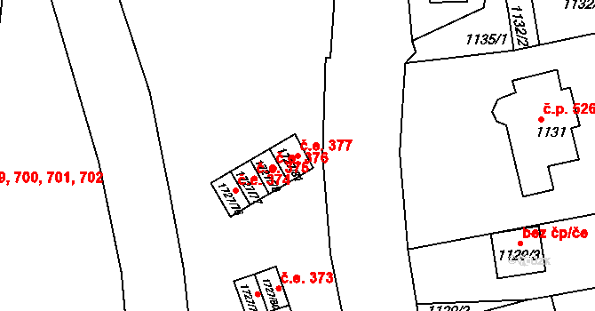 Teplické Předměstí 377, Bílina na parcele st. 1727/81 v KÚ Bílina, Katastrální mapa