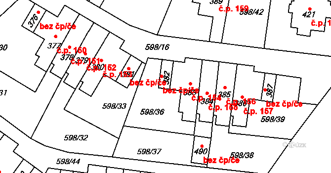 Skuhrov nad Bělou 38482436 na parcele st. 382 v KÚ Skuhrov nad Bělou, Katastrální mapa