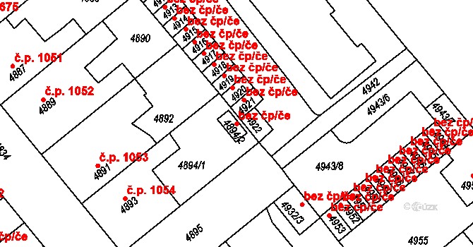 Kladno 38557436 na parcele st. 4894/2 v KÚ Kročehlavy, Katastrální mapa