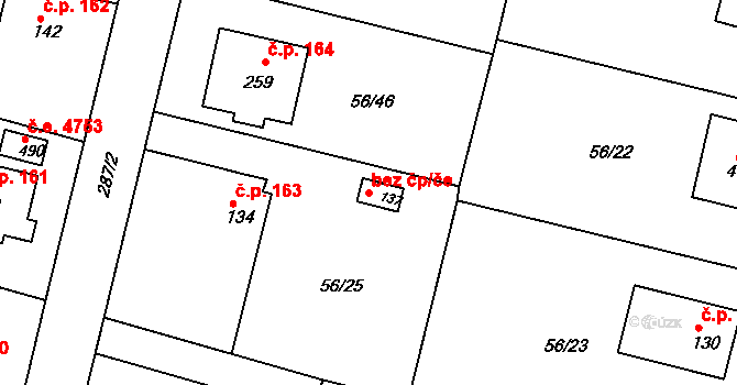 Jihlava 38650436 na parcele st. 137 v KÚ Staré Hory, Katastrální mapa