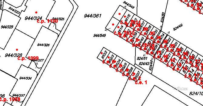 Šumbark 6, Havířov na parcele st. 852/2 v KÚ Šumbark, Katastrální mapa