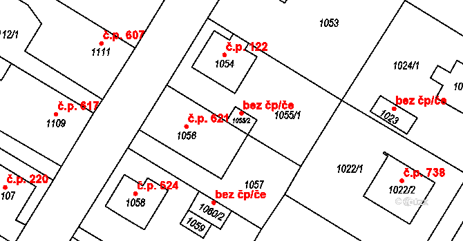 Kosmonosy 42433436 na parcele st. 1055/2 v KÚ Kosmonosy, Katastrální mapa