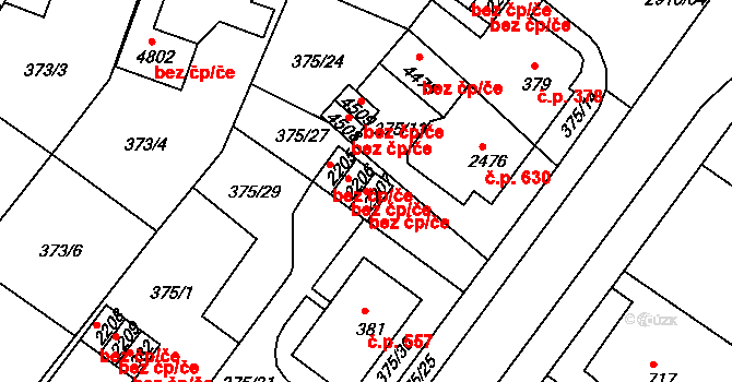 Rokycany 47230436 na parcele st. 2207 v KÚ Rokycany, Katastrální mapa