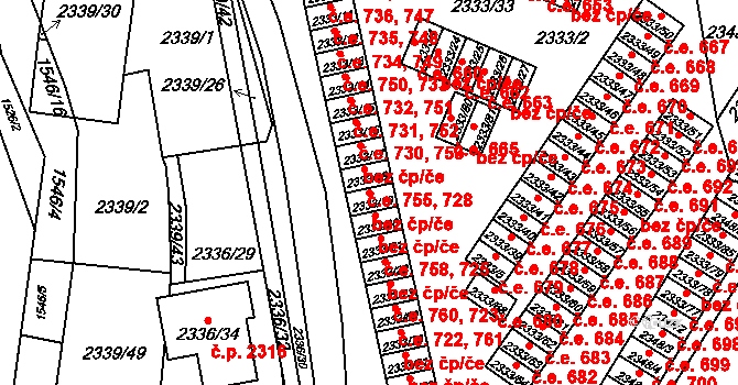 Pelhřimov 48526436 na parcele st. 2333/19 v KÚ Pelhřimov, Katastrální mapa