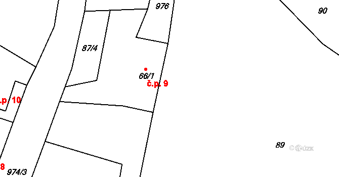 Lukavička 9, Lukavice na parcele st. 66/1 v KÚ Lukavice, Katastrální mapa