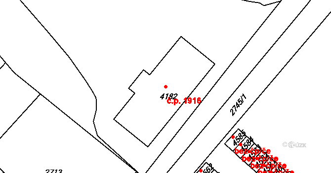 Havlíčkův Brod 1916 na parcele st. 4182 v KÚ Havlíčkův Brod, Katastrální mapa
