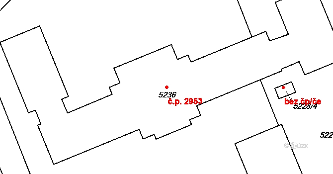Kladno 2953 na parcele st. 5236 v KÚ Kladno, Katastrální mapa