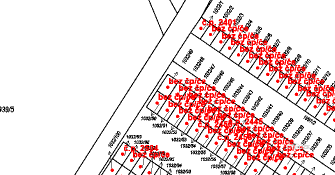Uničov 2451 na parcele st. 1032/49 v KÚ Uničov, Katastrální mapa