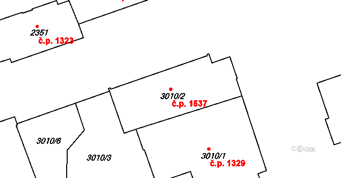 Humpolec 1537 na parcele st. 3010/2 v KÚ Humpolec, Katastrální mapa