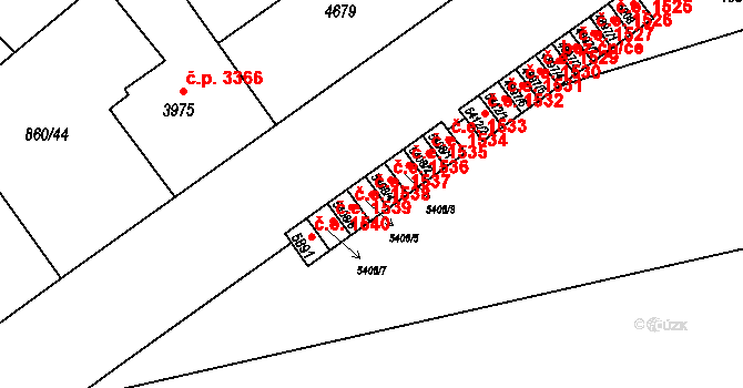 Zlín 1537 na parcele st. 5408/5 v KÚ Zlín, Katastrální mapa