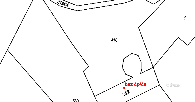 Bor 38276437 na parcele st. 24/2 v KÚ Borovany u Boru, Katastrální mapa
