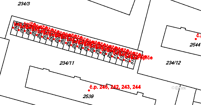 Trutnov 42042437 na parcele st. 2549 v KÚ Trutnov, Katastrální mapa