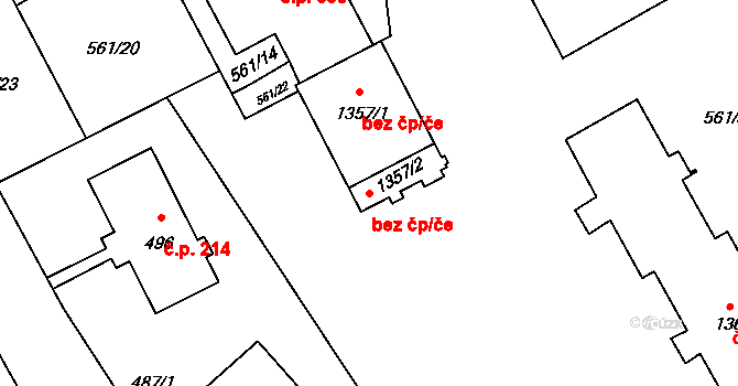 Třinec 42169437 na parcele st. 1357/2 v KÚ Dolní Líštná, Katastrální mapa