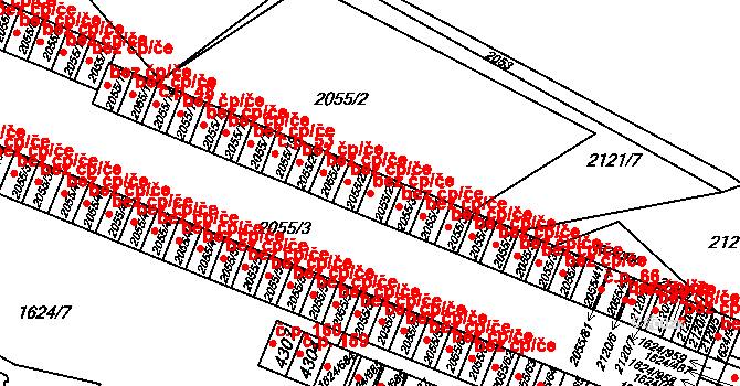 Mizerov 3, Karviná na parcele st. 2055/23 v KÚ Karviná-město, Katastrální mapa