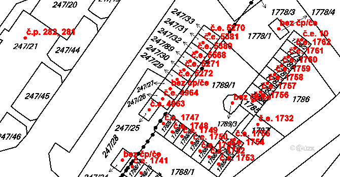 Všebořice 20, Ústí nad Labem na parcele st. 247/27 v KÚ Všebořice, Katastrální mapa