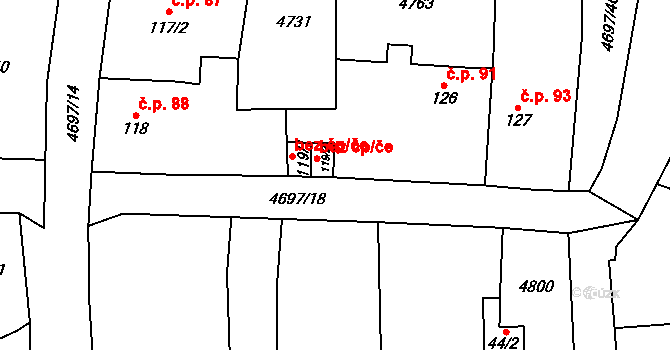 Bochov 45792437 na parcele st. 119/2 v KÚ Bochov, Katastrální mapa