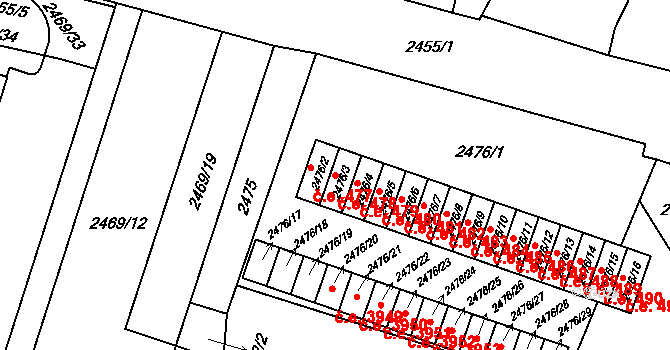 Šumbark 478,493, Havířov na parcele st. 2476/3 v KÚ Šumbark, Katastrální mapa
