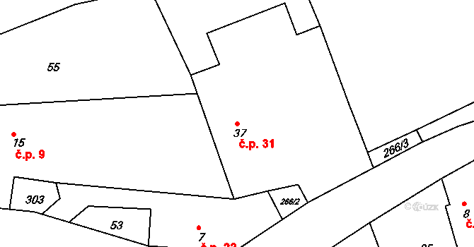 Zbyslavec 31, Míčov-Sušice na parcele st. 37 v KÚ Zbyslavec, Katastrální mapa