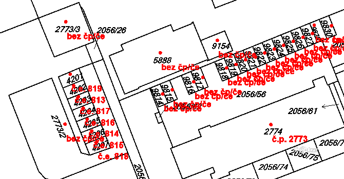 Hodonín 80448437 na parcele st. 9815 v KÚ Hodonín, Katastrální mapa
