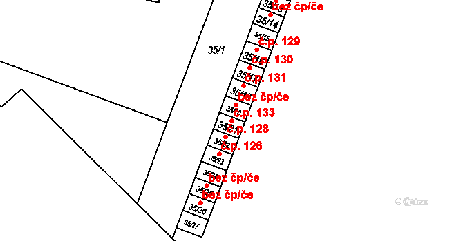 Libavské Údolí 133 na parcele st. 35/21 v KÚ Libavské Údolí, Katastrální mapa
