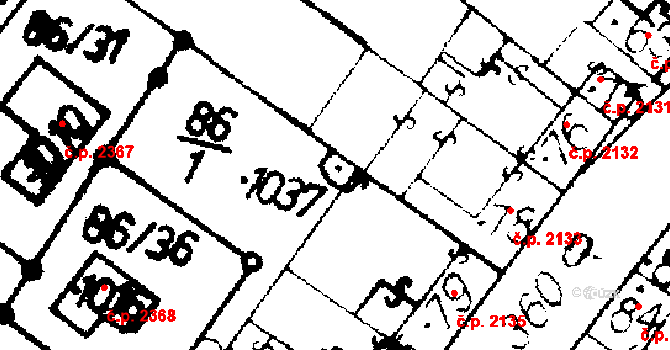 Roudnice nad Labem 89070437 na parcele st. 1037 v KÚ Podlusky, Katastrální mapa