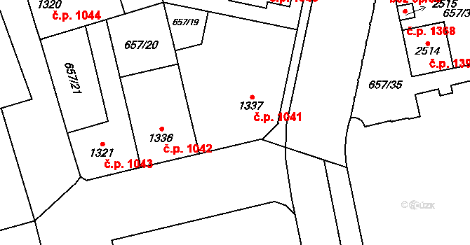 Kojetín I-Město 1041, Kojetín na parcele st. 1337 v KÚ Kojetín, Katastrální mapa