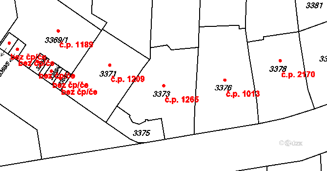 Smíchov 1265, Praha na parcele st. 3373 v KÚ Smíchov, Katastrální mapa