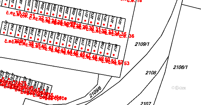 Jirkov 51 na parcele st. 2196 v KÚ Jirkov, Katastrální mapa