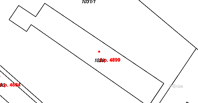 Proseč nad Nisou 4899, Jablonec nad Nisou na parcele st. 1029 v KÚ Proseč nad Nisou, Katastrální mapa