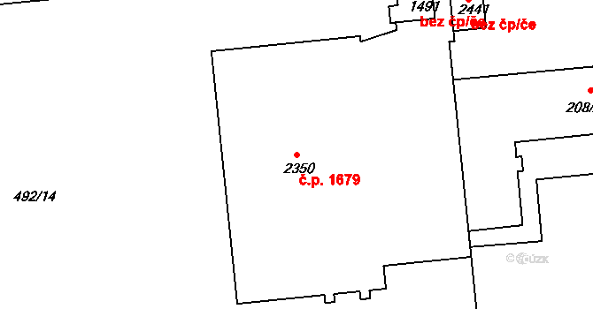 Lysá nad Labem 1679 na parcele st. 2350 v KÚ Lysá nad Labem, Katastrální mapa