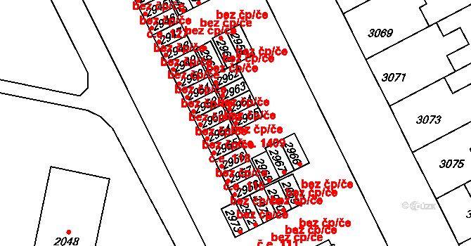 Kladno 1409 na parcele st. 2965 v KÚ Kladno, Katastrální mapa