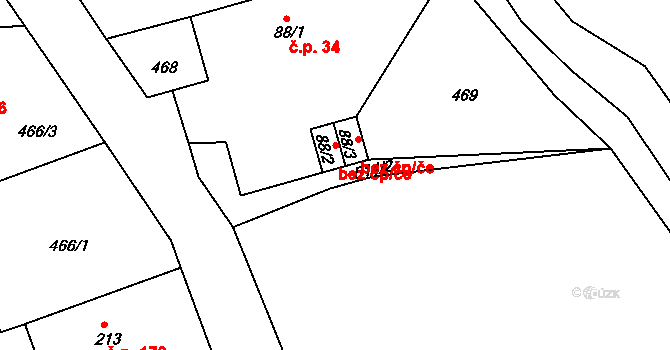 Bohdíkov 38979438 na parcele st. 88/2 v KÚ Dolní Bohdíkov, Katastrální mapa