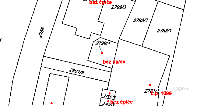 Bruntál 40193438 na parcele st. 2799/4 v KÚ Bruntál-město, Katastrální mapa