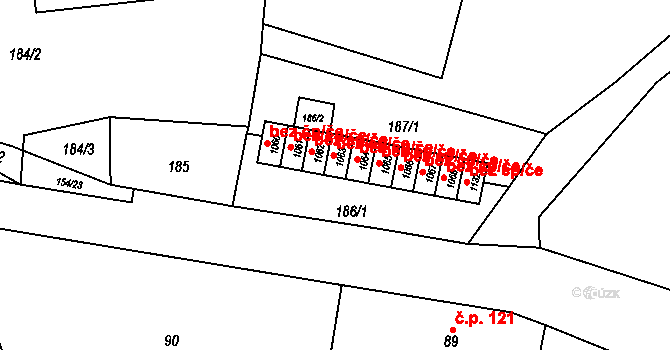 Chvaleč 44921438 na parcele st. 1063 v KÚ Chvaleč, Katastrální mapa