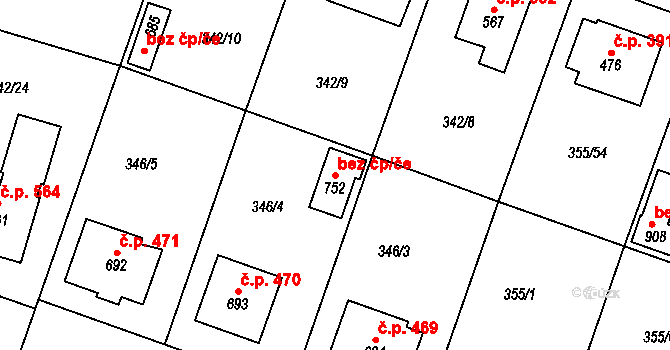 Ždírec nad Doubravou 46431438 na parcele st. 752 v KÚ Ždírec nad Doubravou, Katastrální mapa