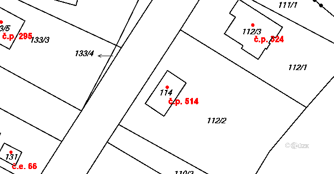 Senec 514, Zruč-Senec na parcele st. 114 v KÚ Senec u Plzně, Katastrální mapa