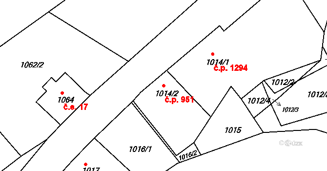 Vejprty 951 na parcele st. 1014/2 v KÚ Vejprty, Katastrální mapa