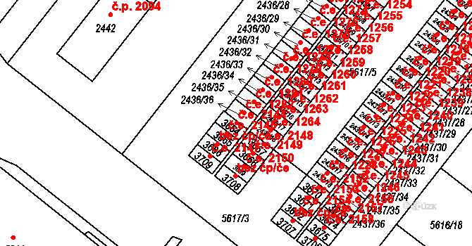 Žatec 2144 na parcele st. 3664 v KÚ Žatec, Katastrální mapa