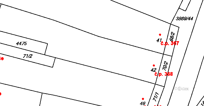 Míšovice 368, Hostěradice na parcele st. 42 v KÚ Míšovice, Katastrální mapa