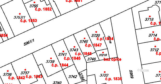 Jihlava 1847 na parcele st. 3745 v KÚ Jihlava, Katastrální mapa